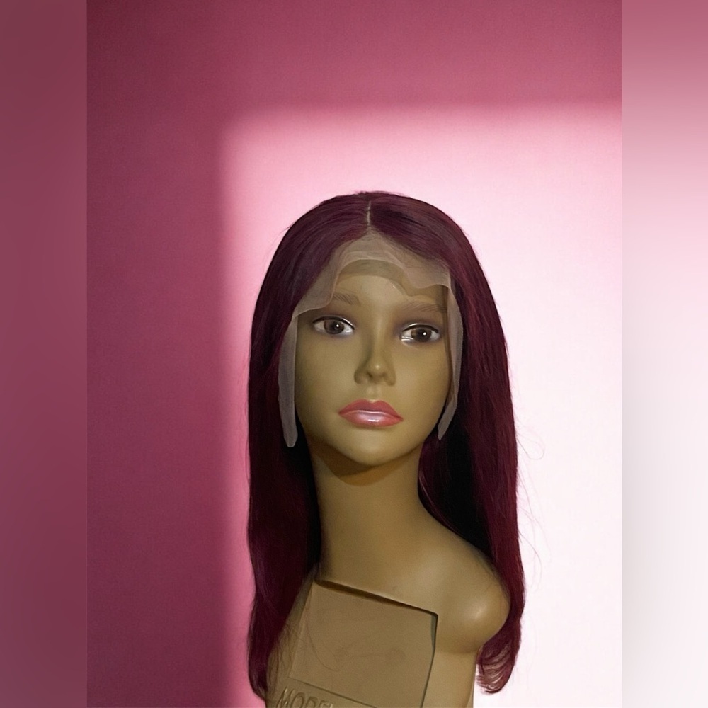 Elegant Burgundy Lace Front Wig